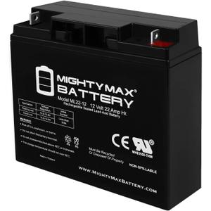 Mighty Max Battery Mighty Max Battery ML22-12 - 12 Volt 22 AH, Nut and Bolt (NB) Terminal, Rechargeable SLA AGM Battery