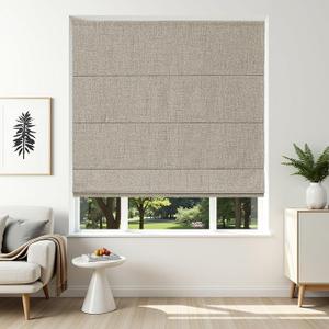 Joydeco Cordless Roman Shades, Linen Window Blinds, 34" W√ó75" H, Linen