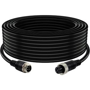 Car Video 4-Pin Aviation Extension Cable for CCTV Rearview Camera Truck Trailer Camper Bus Vehicle Backup Monitor System-65.6Ft/20M