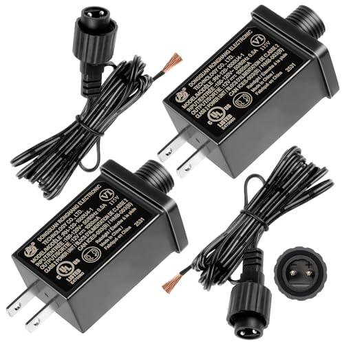 JYNTERPLAY 2-Pack 12V 1A Replacement Yard Inflatable Adapters Class 2 Power Supply with 2 10ft Extension Cords Transformer US Plug for LED String Lights Christmas Halloween Decoration