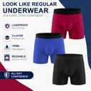 Incontinence Underwear for Men, 100ML Absorbent, Washable & Reusable Leakproof Cotton Soft Breathable Boxer Briefs (Multicolor01-（3pack）, XX-Large)