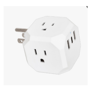 Power up Three Sides Wall Adapter With USB-C & USB-A Charging Ports