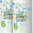 Babyganics All Purpose Surface Wipes, Fragrance-Free, 75 Count Plant Based and Non-Abrasive, No Ammonia, No Bleach (Pack of 2)