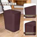 Plastic Trash Can Waste Basket Bin - 3.5 Gallon - for Office, Home, Bathroom, Kitchen, Dormitory - Brown