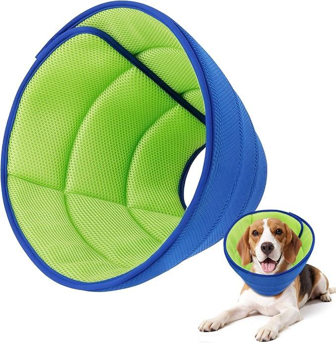 Upgrade Soft Dog Cone Collar, Dog Cone Alternative to Stop Licking After Surgery, Adjustable Comfy Cones for XL Dogs, Light-Weight Mesh Fabric Elizabethan Collars