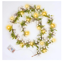Breeze Touch Christmas Garland with Lights Battery Operated, 5.9ft 20 LED White Berry Lighted Garland, Christmas Decorations Prelit Garland Indoor Outdoor Fireplace Stairs Railing Mantle Decor