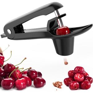 2 x Cherry Pitter - Makmzoon Cherry Pitter Tool Stainless Steel Rod(Black) | Hand-held push design Easy to Clean and Store With Lock Design Great for Making Cherry Jam