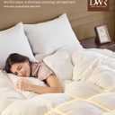 DWR Goose Feather Down Fiber Comforter Queen Size, Fluffy White Duvet Insert, Buttery-Soft and Breathable, Marshmallow-Like Loft, All Season Hotel Luxury Bedding, 8 Corner Tabs, 90" x 90"