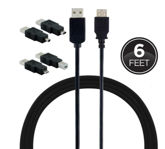 6ft.
 
Universal
 
USB
 
2.0
 
Adapter
 
Kit,
 
Black