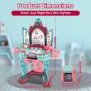 Toddler Vanity Table for Girls — Princess Makeup Playset with Light & Sound Mirror, Magic Sensor, Stool & Accessories, Pretend Beauty Toy for Ages 3+, Standard