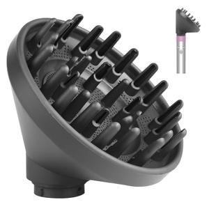 Upgraded Diffuser Nozzle for Dyson Curling Iron Converting for Dyson Airwrap Styler to Hair Dryer Diffuser Attachment, for Airwrap Attachment Nozzle, 973365-01, Grey