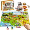 2 x Sorting Toys for Toddlers, Wiznobliss Animal Puzzles Learning A B C Alphabet Matching Toys for Toddlers, Montessori Fine Motor Sensory Animal Alphabet Puzzle for 3+ Year Old.