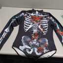 Alidamo Womens Halloween Jumpsuit Bodysuit Cosplay 3D Skull Skeleton Robot Costume, Size L