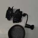 Toykee Bow Straw Topper with Cup Bootfor Stanley 40 30 oz - Bling Glitter Black Bow and Diamond Cover Caps with Bottom Protector 3 PCS Sets for Tumbler Accessories