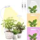 Aopeids Clip on Grow Lights for Indoor Plants, 96 LEDs Full Spectrum Plant Light with Auto On/Off Timer (4/8/12H), 3 Light Modes, 10-Level Dimmable for Succulents, Small Plants (White, 2 Pack)