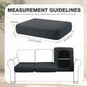hyha 8Pcs Patio Cushion Covers, Stretch Outdoor Couch Cushion Covers, Washable Outdoor Chair/Sofa Slipcovers for Patio Furniture Cushions Protector with Elastic Bottom(Dark Gray,Cover Only)