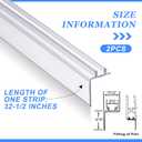Frienda 2 Pack 32.5 Inch Two-pronged Shower Vinyl Sweep and Seal Top or Bottom Seal Accent Drip Vinyl Universal Use for Top or Bottom for Home or RV Showers(Straight Edge)
