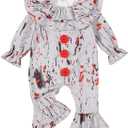 Clown Costume for Toddler Girl Boy Halloween Costumes Joker Outfit Baby Toddler Halloween Clohthes 6M 12M 2t 3t 4t 5t, (Gray)