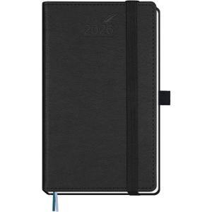 BEZEND Pocket Calendar 2026 Weekly and Monthly (3.5" x 6") Small Daily Planner for Purse (Jan-Dec) with Notes & Expenses, Inner Pocket, Pen Holder, Vegan Leather Hardcover - Black