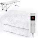 Massage Table Warmer Pads Heated Mattress Pad 9 Heat Settings Professional SPA Bed Warmer (71" x 30"), Digital Heat Control Pad Electric Heating Pad, w/Overheat Protection for Massage Bed & Spa, White