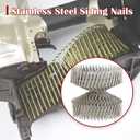 findmall 1200 Count 1-1/4-Inch x .090-Inch Ring Shank 304 Stainless Steel 15-Degree Siding Nails