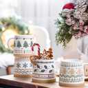Homlouue Christmas Mugs Set of 4, Merry Christmas Mugs, Holiday Mug, Holiday Coffee Mugs, Xmas Gifts for Friends Family Coworker, 14 Oz