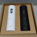 LARS NYSM Electric Salt and Pepper Grinder Set, USB Rechargeable, Automatic Salt and Pepper Mills, Spice Shakers Refillable with LED Light, Adjustable Coarseness, Ceramic Grinder (Black/White)