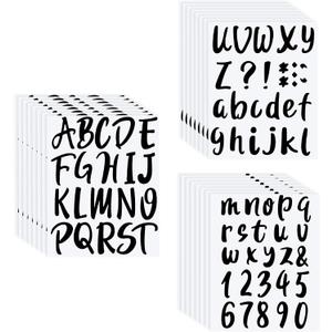 Outus 576 Pieces 8 Sheets Letters Stickers Self Adhesive Vinyl Letter Alphabet Number Stickers Mailbox Numbers Sticker, Decals for Classroom Decor, Sign, Door(Black, 3 Inch)