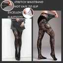 W-ZEST Tights for Women High Waist Fishnet Stockings Lace Leggings Floral Lace Pantyhose (US, Alpha, One Size, Regular, Regular, Blacksun god)