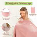 Premium 100% Organic Cotton Muslin Nursing Cover 43 x 28 Inches  Breathable, Lightweight & Privacy Wrap for Mothers, Soft Multi-Use Breastfeeding Cover for Home & Travel, Beige