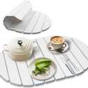 Large Stone Dish Drying Mats for Kitchen Counter,Quick Dry Stone Dishes Mats, Non-Slip Diatomaceous Earth Drying Mat for Multi - Purpose, Match Any Countertop (White, 23.6" x 15.4" )