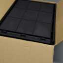 Pinkpum 5 Pack Folding Closet Organizers - Stackable Plastic Drawer Basket for Clothing, Shelf Storage Container for Closet, Wardrobe, Bedroom, Bathroom, Office (Black)