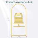 Fomcet 6FTx2.6FT Metal Gold Wedding Arch Backdrop Stand Balloon Arched Frame for Ceremony Birthday Party Graduation Bridal Baby Shower Anniversary Background Decoration