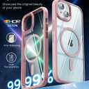 SUCGLES for iPhone 15 Case with MagSafe, N56 Ultra Strong Magnet, 12FT Drop Protection, Anti-Yellowing, Magnetic Slim Phone Case, Pink