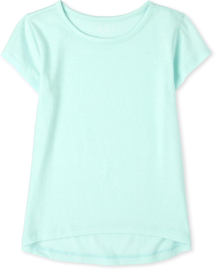 The Children's Place girls Short Sleeve High Low Top