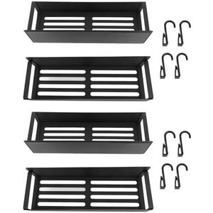 Side Refrigerator Storage Rack, Powder Coating Iron Magnetic Kitchen Shelf, Wall Mounted Rack | Refrig Side Rack | Fridge Organizer Shelf for Kitchen (4PCS), Only two hooks