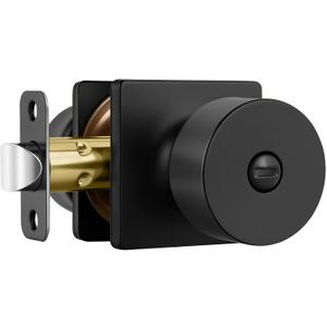 Haidms Black Door Knobs Interior, Matte Black Door Knobs Privacy Door Knob Black Interior Door Knob for Bedroom Bathroom (1 Pack)