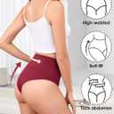 LEVAO 4-Pack Women Tummy Control Thong High Waist Seamless Underwear