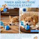 Interactive Dog Ball Toy (3.35x2.76in), 2026 Upgraded Automatic Rolling Ball with 3 Modes, USB Rechargeable, Smart Motion Pet Ball, for Small Medium Large Dogs Indoor Outdoor Play (Blue)