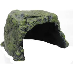 Reptile Rock Hideout Reptile Rock Hide Cave, Aquarium Habitat Dcor Rock Tortoise Hideout for Reptiles, Small Lizards, Turtles,Bearded Dragon, Tortoise, Amphibians, Fish (N18)