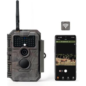 GardePro E6 WiFi Trail Camera (Non-Cellular), Stable WiFi with External Antenna, On-Site App Viewing, 64MP 1296P HD, No-Glow Night Vision, Motion Activated Waterproof Game Camera