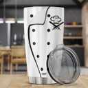 CUBICER Chef Coffee Tumblers Cups Pastry Chef Insulated Tumbler Gifts For Baking Lovers Him Man Men Birthday Large 20 Oz Mug Cup Funny Sayings Stainless Steel Travel Mugs Kitchen