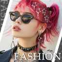 60 Pcs Silver Star Hair Clips for Women Y2k Metal Hair Barrette Styling Cool Bangs Cute Duck Bill Clips Accessories Set for 2000s, Goth, Punk, Emo and Kawaii Style