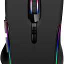 Wired Gaming Mouse, Heavyweight Corded Mouse with RGB Backlit and 4 Adjustable DPI Up to 7200, for PC Mac Laptop Computer, Black (MKE 816)