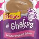 Purina Friskies Pureed Cat Food Topper, Lil’ Shakes With Scrumptious Salmon Lickable Cat Treats - (Pack of 16) 1.55 oz. Pouches (EXP 06/30/27)