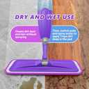 HOMTOYOU Spray Mops for Floor Cleaning: Wet Mop for Hardwood Tile Wood Laminate Vinyl - 3 Washable Microfiber Pads for Swiffer Powermop - Absorbs Pet Hair Dust (Purple)