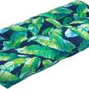 Magpie Fabrics Indoor Outdoor Bench Cushion 45"x18", Non-Slip Tufted Long Seat Pads, Patio Loveseat Cushion for Window, Garden, Swing, Settee - Green Lagoon Leaves