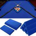 Mixweer Billiard Cloth for 8 ft Pool Table Pre Cut Felt with 6 Cloth Strips and 6 Pool Table Rubber Bumpers for Bars, Clubs, Hotels Replacement (Blue)