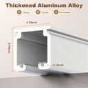Aluminum Heavy Duty Ceiling Curtain Track, Room Divider Rail System with Silent Rollers, 1.3FT to 12.1FT Adjustable Length for Living Room Bedroom RV Shower, White