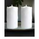 Gmnee 3"x6" White Flameless LED Candles - Remote Control & Timer, Set of 2 Large Real Wax Pillar Flickering Battery Candles for Table, Fireplace and Mantel Decor